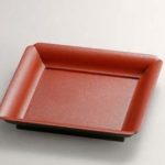 ほぼ未使用 茶道具 木製 朱叩塗 裏青漆 若狭盆 干菓子器 紙箱 ほぼ未使用 茶道具 木製 朱叩塗 裏青漆 若狭盆 干菓子器 紙箱